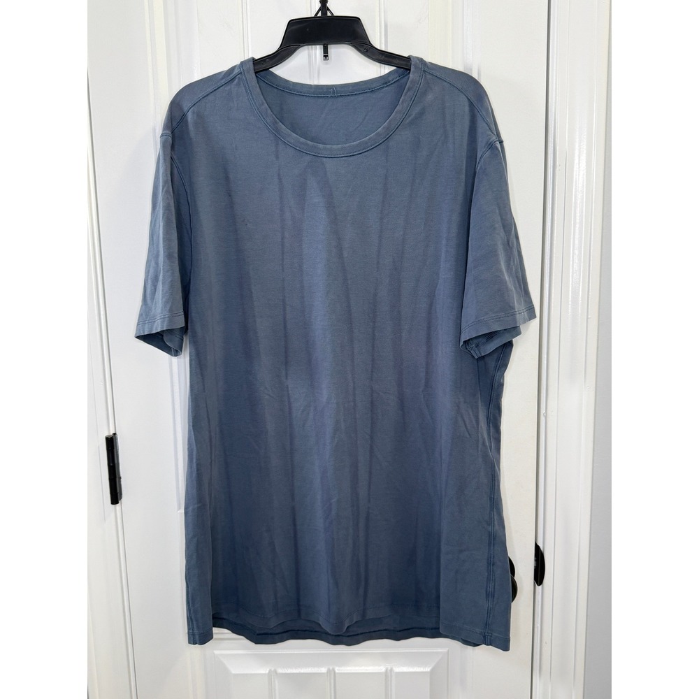Lululemon Mens T-Shirt Blue Grey Tie Dye Athletic Gym Training Large